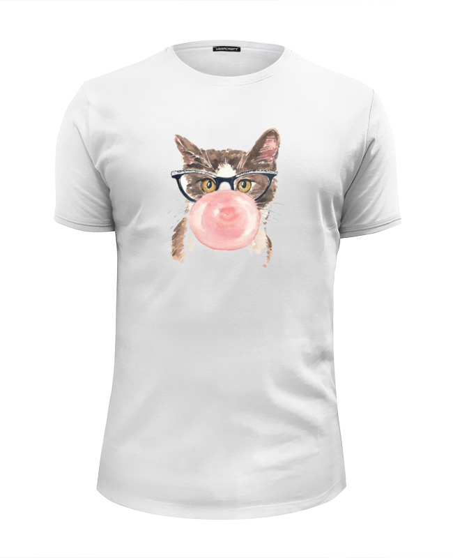 Printio Футболка Wearcraft Premium Slim Fit Забавная кошка printio футболка wearcraft premium slim fit умная кошка
