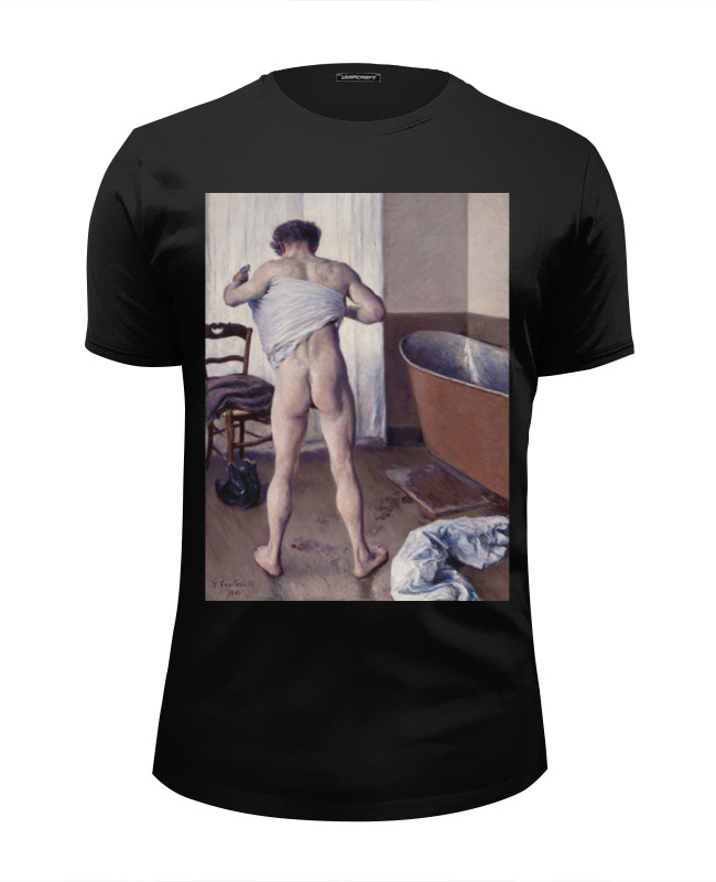 Printio Футболка Wearcraft Premium Slim Fit Мужчина в ванной (картина кайботта) printio футболка с полной запечаткой женская мужчина в ванной картина кайботта