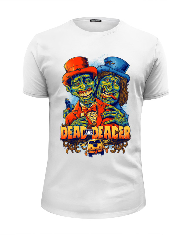 Printio Футболка Wearcraft Premium Slim Fit Тупой и ещё тупее, зомби арт