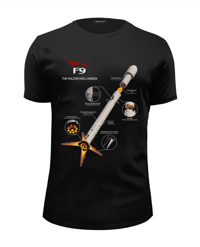 Printio Футболка Wearcraft Premium Slim Fit Falcon 9 printio футболка wearcraft premium slim fit стратегические ракеты из россии
