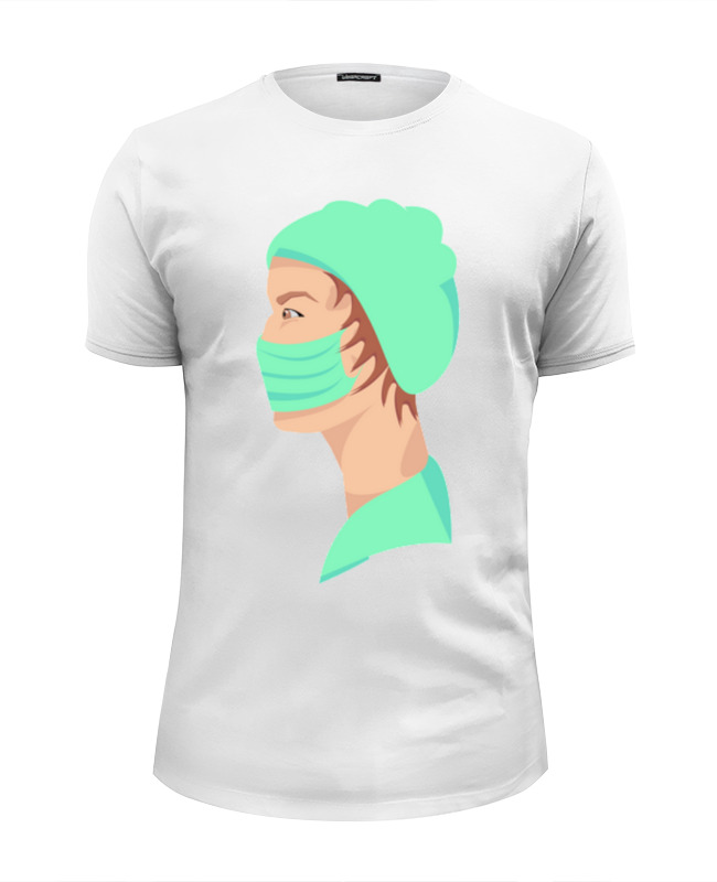 printio футболка wearcraft premium slim fit тигр в маске Printio Футболка Wearcraft Premium Slim Fit медицинский работник в маске