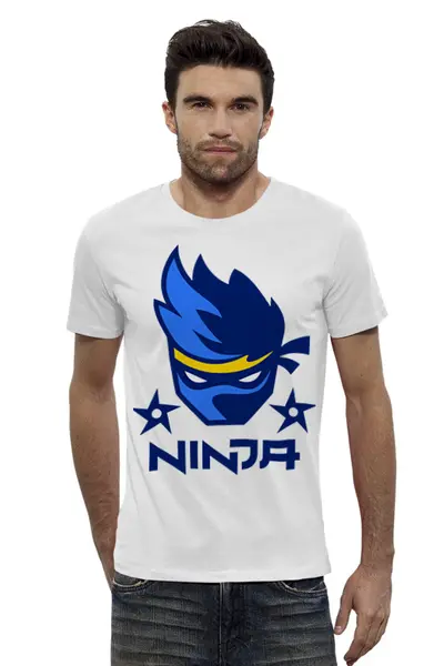 Заказать мужскую футболку в Москве. Футболка базовая FORTNITE NINJA от geekbox - готовые дизайны и нанесение принтов.
