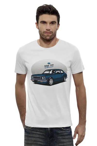 Заказать мужскую футболку в Москве. Футболка базовая Машинка   от T-shirt print  - готовые дизайны и нанесение принтов.