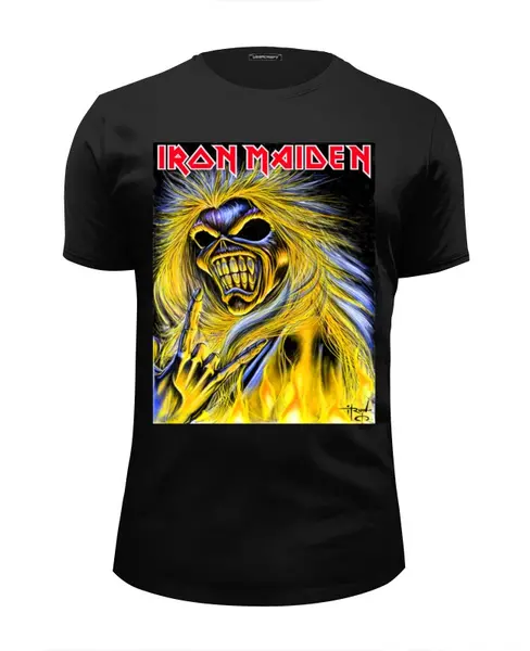 Заказать мужскую футболку в Москве. Футболка базовая Iron Maiden Band от Leichenwagen - готовые дизайны и нанесение принтов.