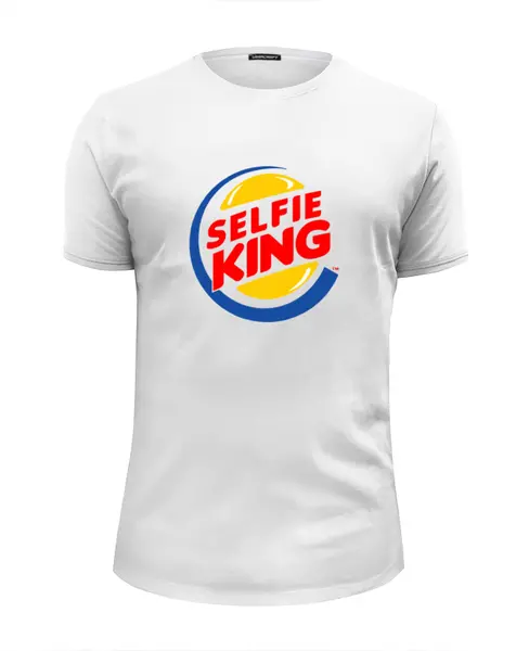 Заказать мужскую футболку в Москве. Футболка базовая Король Селфи (Selfie King) от coolmag - готовые дизайны и нанесение принтов.