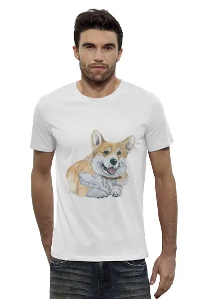 Заказать мужскую футболку в Москве. Футболка базовая Любимый пес от juliafast77 - готовые дизайны и нанесение принтов.