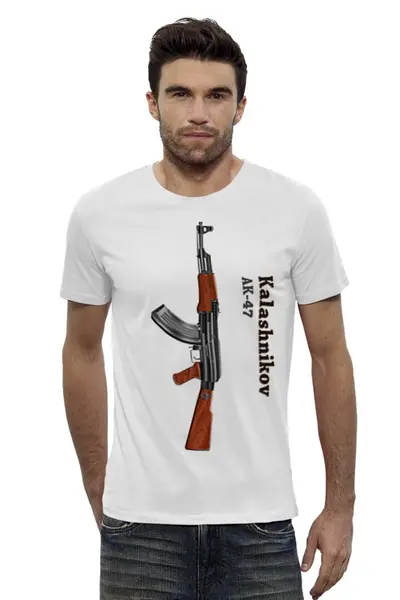 Заказать мужскую футболку в Москве. Футболка базовая AK-47 от Leichenwagen - готовые дизайны и нанесение принтов.