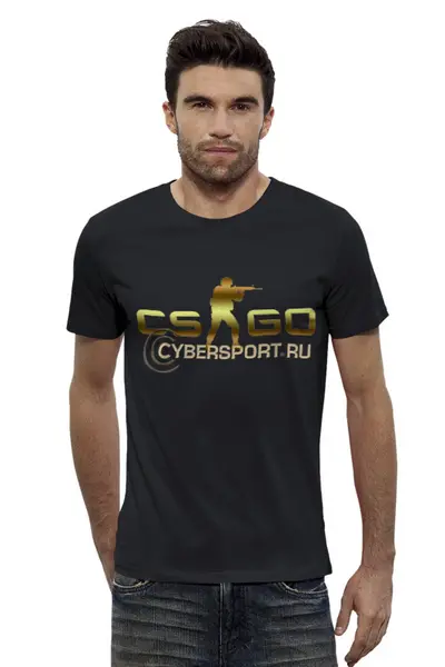 Заказать мужскую футболку в Москве. Футболка базовая GLOBAL OFFENSIVE от robus - готовые дизайны и нанесение принтов.