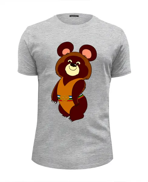 Заказать мужскую футболку в Москве. Футболка базовая Olympic Bear Misha 1980 от balden - готовые дизайны и нанесение принтов.