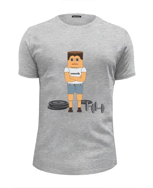 Заказать мужскую футболку в Москве. Футболка базовая Тренер                    от dyzel1 - готовые дизайны и нанесение принтов.