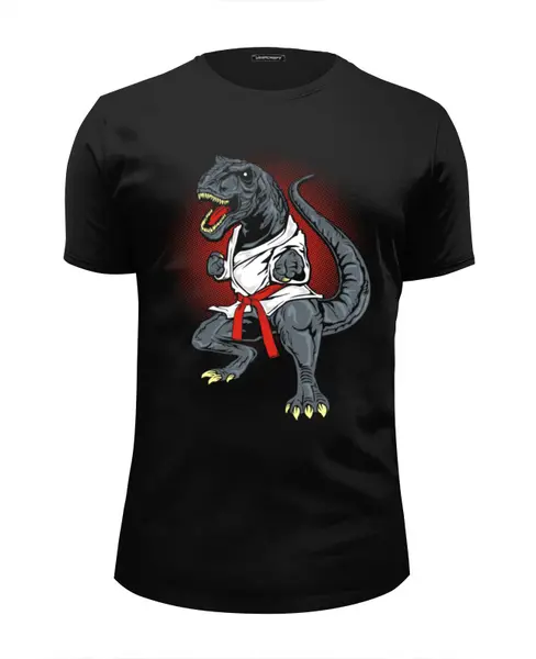 Заказать мужскую футболку в Москве. Футболка базовая Динозавр от printik - готовые дизайны и нанесение принтов.