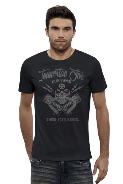 Заказать мужскую футболку в Москве. Футболка базовая Immortan Joe Customs. Mad Max от geekbox - готовые дизайны и нанесение принтов.