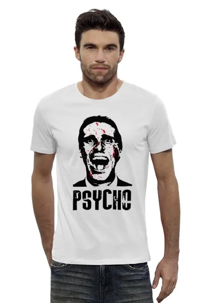 Заказать мужскую футболку в Москве. Футболка базовая American psycho(Американский психопат) от Easy-store - готовые дизайны и нанесение принтов.