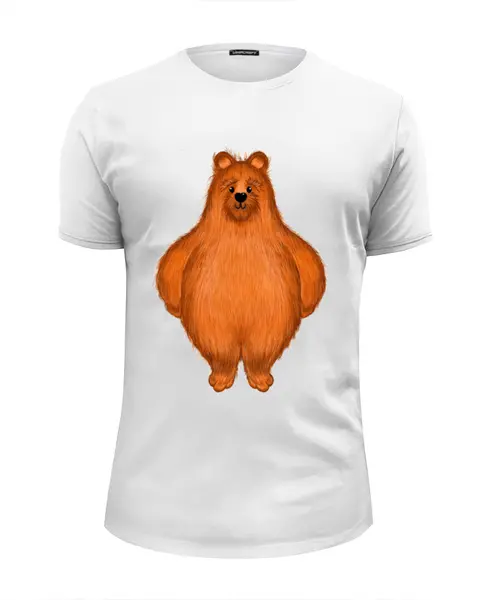 Заказать мужскую футболку в Москве. Футболка базовая "Медведь Архимед Вилли" от Sergei Bugaev  - готовые дизайны и нанесение принтов.