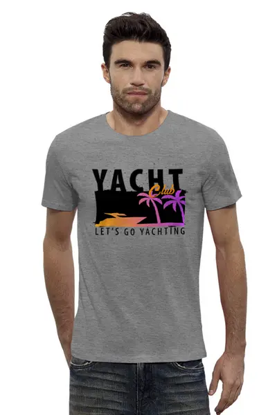 Заказать мужскую футболку в Москве. Футболка базовая YACHT club от balden - готовые дизайны и нанесение принтов.