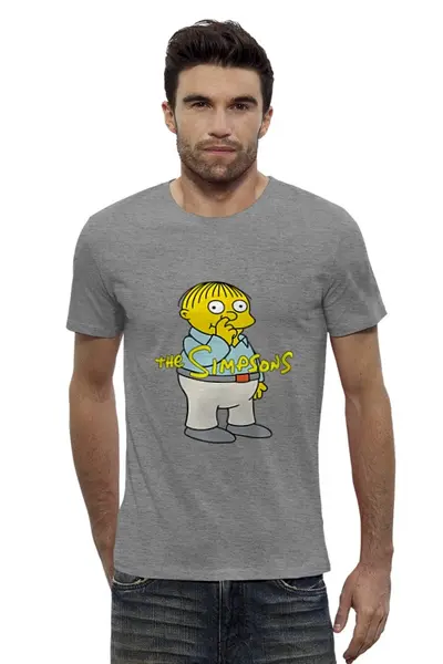 Заказать мужскую футболку в Москве. Футболка базовая Симпсоны от ПРИНТЫ ПЕЧАТЬ  - готовые дизайны и нанесение принтов.