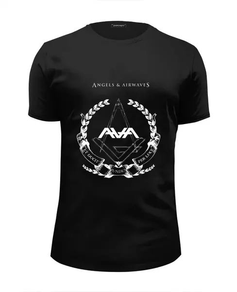 Заказать мужскую футболку в Москве. Футболка базовая Angels and Airwaves freemason  от slider - готовые дизайны и нанесение принтов.