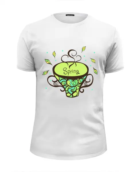 Заказать мужскую футболку в Москве. Футболка базовая Зеленый чай от sintara - готовые дизайны и нанесение принтов.