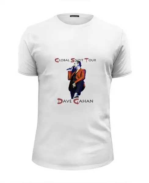 Заказать мужскую футболку в Москве. Футболка базовая Dave Gahan on Tour 3 от Black Pimpf - готовые дизайны и нанесение принтов.
