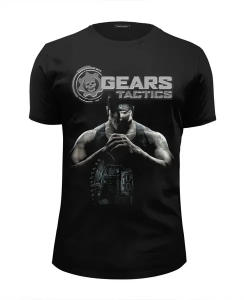 Заказать мужскую футболку в Москве. Футболка базовая GEARS OF WAR от robus - готовые дизайны и нанесение принтов.