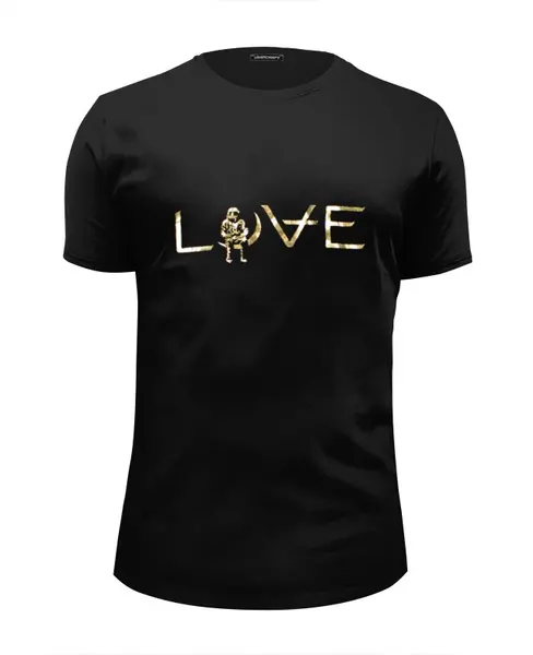 Заказать мужскую футболку в Москве. Футболка базовая Love Movie T-Shirt Black/Gold от slider - готовые дизайны и нанесение принтов.