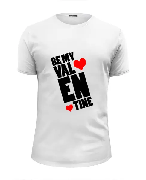 Заказать мужскую футболку в Москве. Футболка базовая Be my Valentine                    от Savara - готовые дизайны и нанесение принтов.