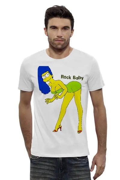 Заказать мужскую футболку в Москве. Футболка базовая Marge Simpson от maters - готовые дизайны и нанесение принтов.