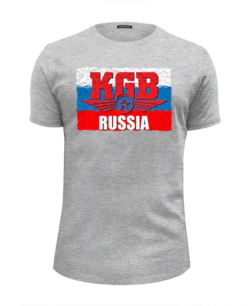 Заказать мужскую футболку в Москве. Футболка базовая KGB - Russia от Leichenwagen - готовые дизайны и нанесение принтов.