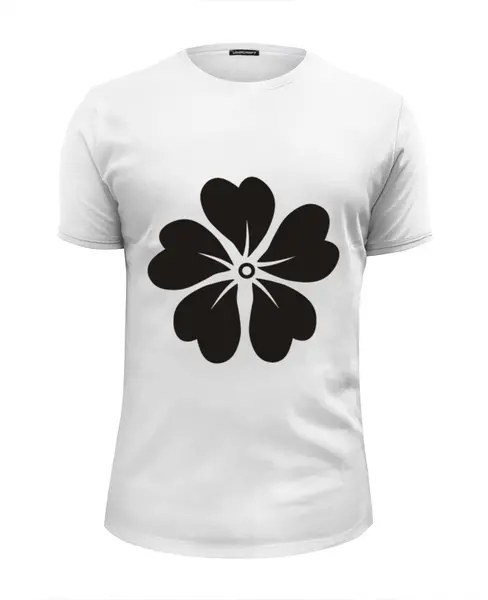 Заказать мужскую футболку в Москве. Футболка базовая черный цветок от nikol - готовые дизайны и нанесение принтов.