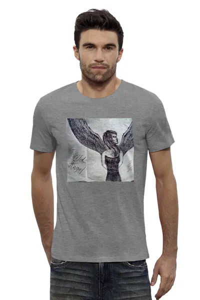 Заказать мужскую футболку в Москве. Футболка базовая Ангел от drseymur - готовые дизайны и нанесение принтов.