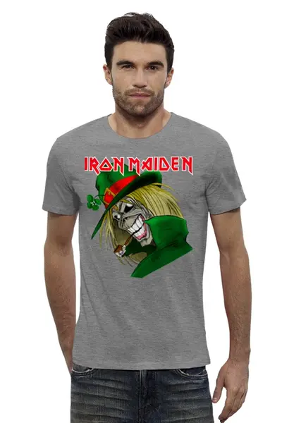 Заказать мужскую футболку в Москве. Футболка базовая Iron Maiden Band от Leichenwagen - готовые дизайны и нанесение принтов.