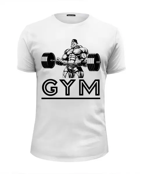 Заказать мужскую футболку в Москве. Футболка базовая Bodybuilding от Никита Коледенков - готовые дизайны и нанесение принтов.