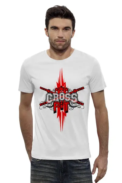 Заказать мужскую футболку в Москве. Футболка базовая CROSSFIT от Алексс Неро - готовые дизайны и нанесение принтов.