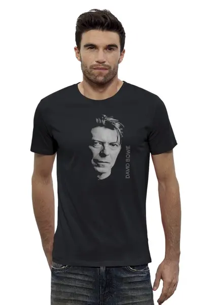 Заказать мужскую футболку в Москве. Футболка базовая David Bowie от KinoArt - готовые дизайны и нанесение принтов.