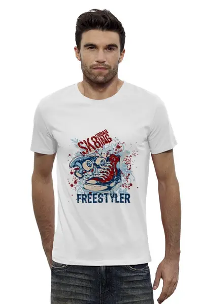 Заказать мужскую футболку в Москве. Футболка базовая Freestyler от T-shirt print  - готовые дизайны и нанесение принтов.