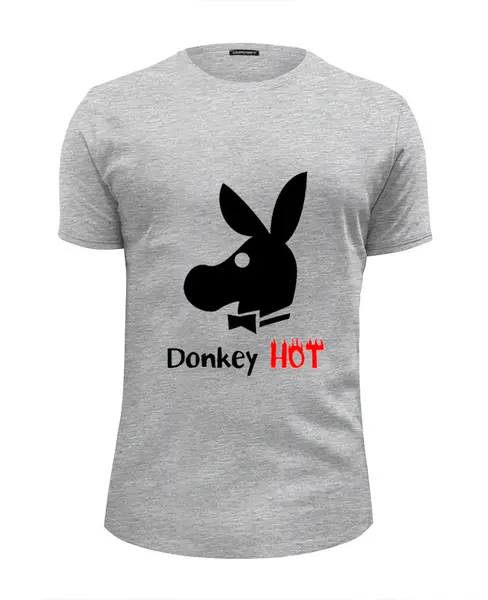 Заказать мужскую футболку в Москве. Футболка базовая DonkeyHot от duderoid - готовые дизайны и нанесение принтов.
