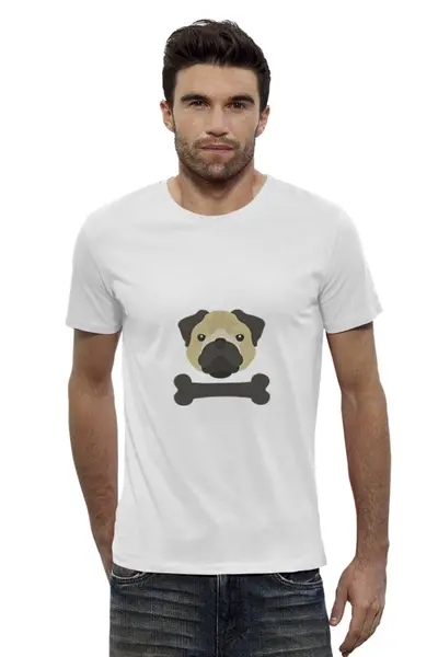 Заказать мужскую футболку в Москве. Футболка базовая Собака от Romanova - готовые дизайны и нанесение принтов.
