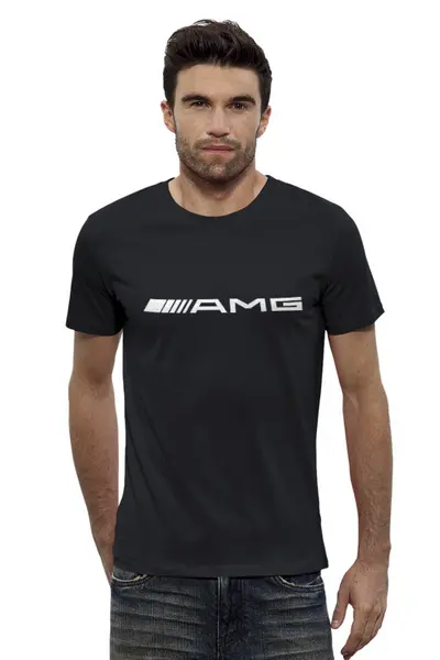 Заказать мужскую футболку в Москве. Футболка базовая Эмблема AMG от THE_NISE  - готовые дизайны и нанесение принтов.