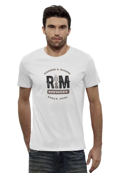 Заказать мужскую футболку в Москве. Футболка базовая R&M t-shirt от Alcochat - готовые дизайны и нанесение принтов.