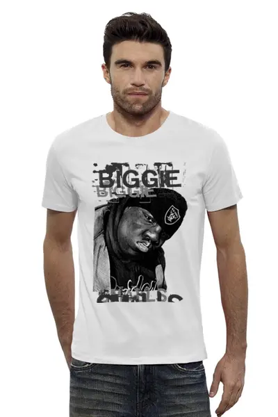 Заказать мужскую футболку в Москве. Футболка базовая Notorious B.I.G. (Biggie Smalls) Hip Hop Legend от garik187 - готовые дизайны и нанесение принтов.