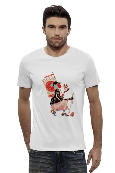 Заказать мужскую футболку в Москве. Футболка базовая Азиатская девушка от YellowCloverShop - готовые дизайны и нанесение принтов.