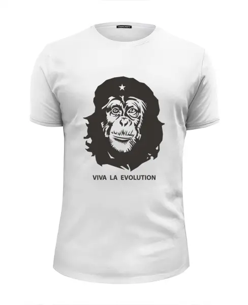Заказать мужскую футболку в Москве. Футболка базовая Viva La Evolution от skynatural - готовые дизайны и нанесение принтов.
