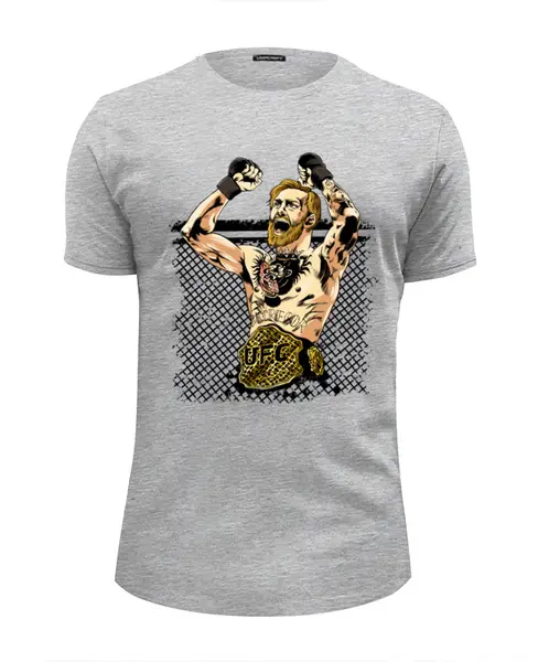 Заказать мужскую футболку в Москве. Футболка базовая Conor McGregor от chikistrussia@gmail.com - готовые дизайны и нанесение принтов.