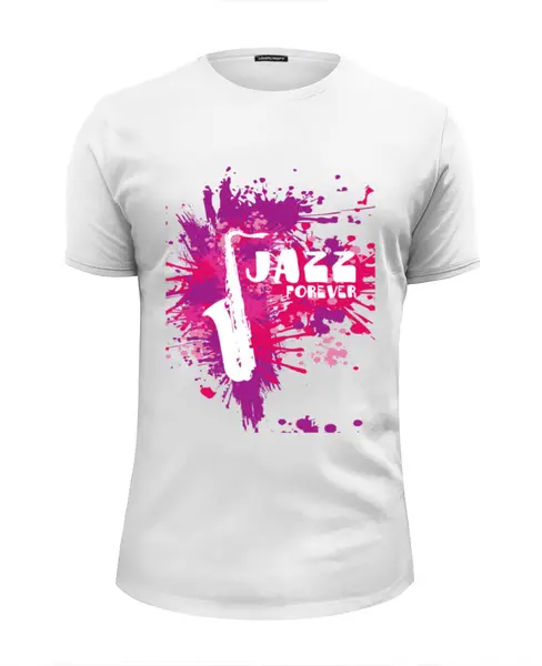 Заказать мужскую футболку в Москве. Футболка базовая Jazz Forever от BeliySlon - готовые дизайны и нанесение принтов.