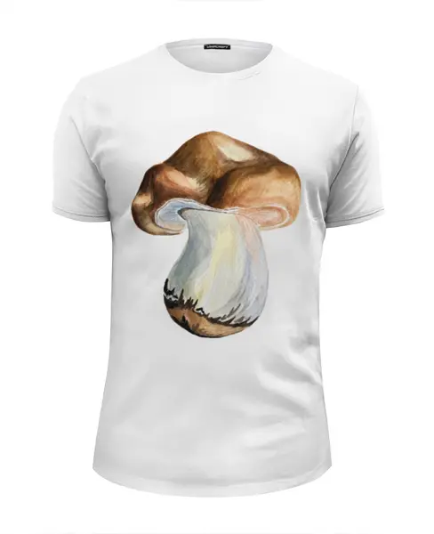 Заказать мужскую футболку в Москве. Футболка базовая Толстый гриб от rykytyky@gmail.com - готовые дизайны и нанесение принтов.