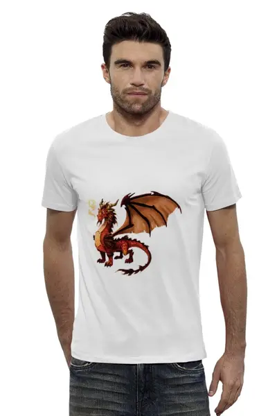 Заказать мужскую футболку в Москве. Футболка базовая dragon 2 от Musskkaa - готовые дизайны и нанесение принтов.