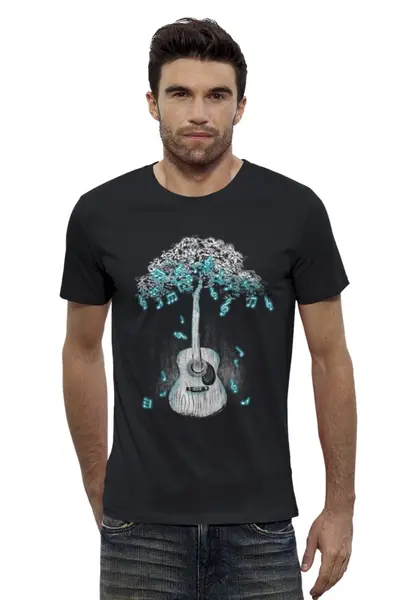 Заказать мужскую футболку в Москве. Футболка базовая Музыкальное дерево от printik - готовые дизайны и нанесение принтов.