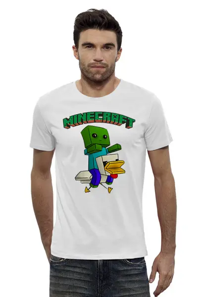 Заказать мужскую футболку в Москве. Футболка базовая ▞ MINECRAFT ▚ от balden - готовые дизайны и нанесение принтов.