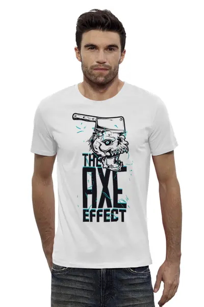 Заказать мужскую футболку в Москве. Футболка базовая The AXE effect от balden - готовые дизайны и нанесение принтов.