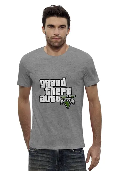 Заказать мужскую футболку в Москве. Футболка базовая Grand Theft Auto 5 от BURNSHIRTS - готовые дизайны и нанесение принтов.
